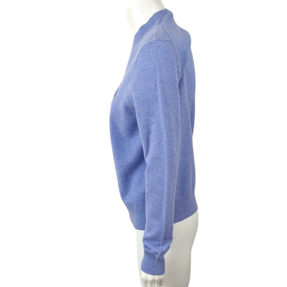 Acne Studios Face Wool Sweater Crew Neck Pullover Unisex XS Purple Long Sleeve - Picture 4 of 12